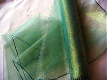 Textil - organza premenlivá/zlato-zelená - 172223